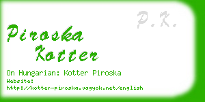 piroska kotter business card